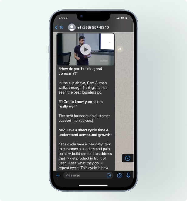 WhatsApp learning journey preview